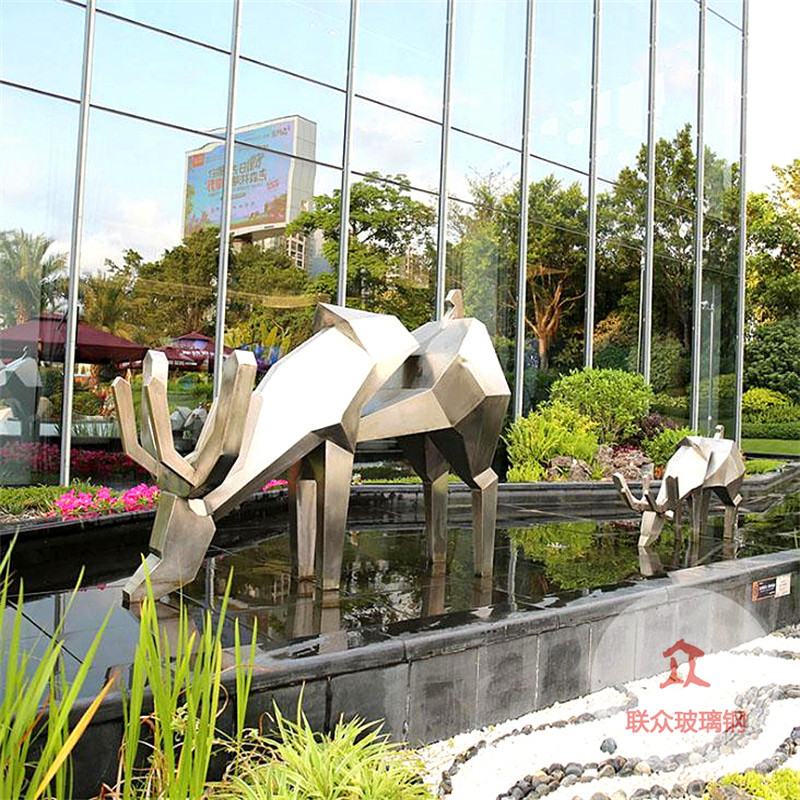 大型不銹鋼雕塑定制工廠戶外園林售樓處鏡面金屬景觀校園落地擺件