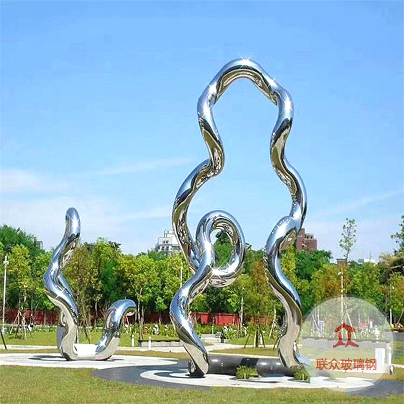 大型卡通幾何熊貓玻璃鋼雕塑動(dòng)物擺件戶(hù)外園林景觀不銹鋼雕塑廠家