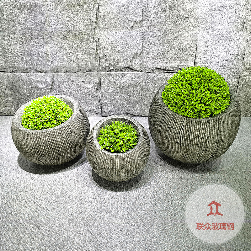 玻璃鋼花盆景觀藝術(shù)品落地花盆戶外商場(chǎng)別墅酒店美陳花瓶擺件新款