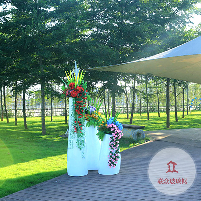 玻璃鋼花盆商場(chǎng)大型落地花缽戶外景觀橢圓花器公共區(qū)簡(jiǎn)約花池定制